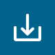 Weißer Abwärtspfeil mit einer horizontalen Linie darunter in einem blauen Quadrat, das ein Download-Symbol darstellt.