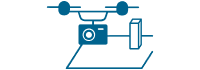 Ein blaues Symbol mit einer Langhantel, einer Uhr, einem Buch und einem Blatt Papier, das die Begriffe Fitness, Zeitmanagement, Lernen und Organisation symbolisiert.
